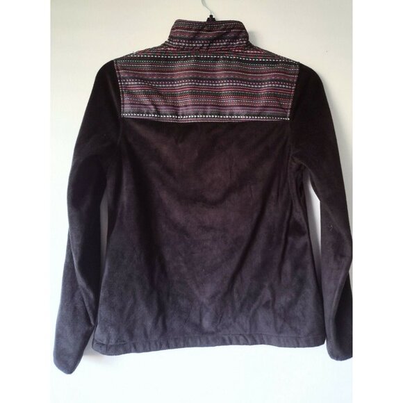 FILA Sport Aztec Print Fleece Full Zip Jacket Size S Active Black Geometric Logo - Picture 2 of 5